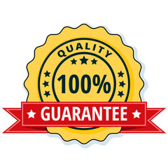 100% Qualty Guarantee label illustration