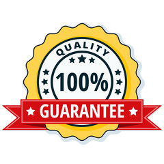 100% Qualty Guarantee label illustration