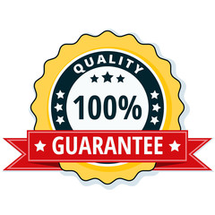 100% Qualty Guarantee label illustration