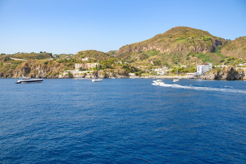 Fototapeta premium Lipari Island seen from the sea