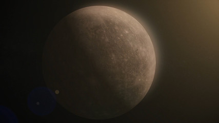 Planet in space. Solar system and space objects. Abstract scientific background - glowing planet in...