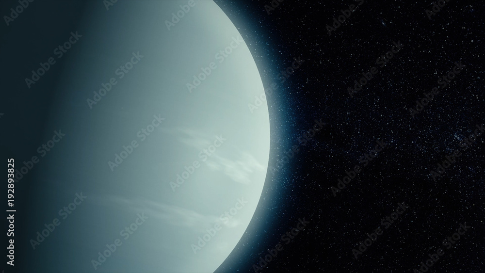 Poster planet in space. solar system and space objects. abstract scientific background - glowing planet in 