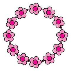 floral wreath flowers decoration ornament vector illustration