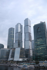 Business center with high skyscrapers