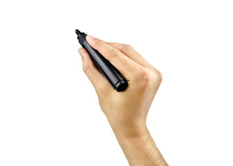 Man using an black pen