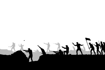 war attacking picture silhouette