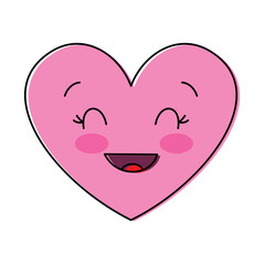 cute cartoon heart smiling happy character vector illustration