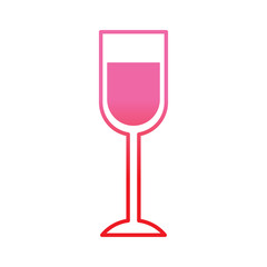 wine glass drink alcohol liquid icon vector illustration degrade red line image