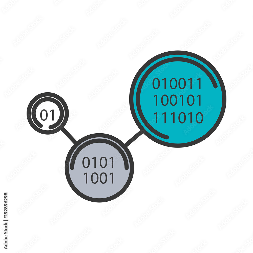 Poster binary code digital technology program vector illustration blue and gray