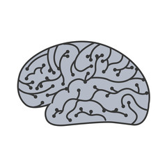 electronic circuit board brain in artificial intelligence process vector illustration