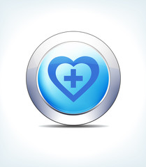 Fototapeta premium Blue Icon Button Hart Plus Healthcare & Pharma