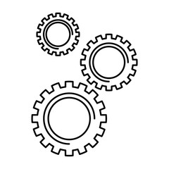 cogwheel gears mechanism technology settings vector illustration outline image