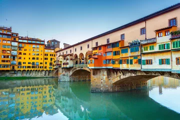 Photo sur Plexiglas Ponte Vecchio Vue sur le Ponte Vecchio. Florence, Italie