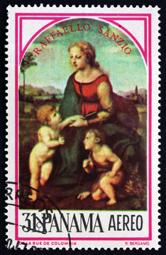 Postage stamp Panama 1966 La bella jardinera, by Raphael