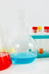 Equipment for scientific experiments on a white background