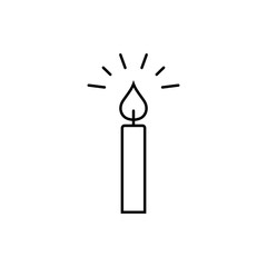 church candle light line black icon