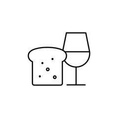 peace of bread and wine line black icon