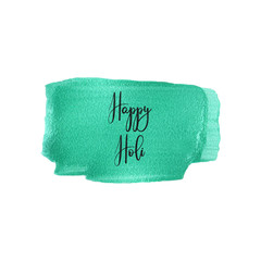 Happy Holi colorful background. Painted texture isolated on white. Vector illustration.
