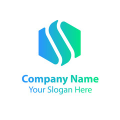 Abstract logo design in gradient color style on white background, Abstract graphic icon, logo design template, symbol for company