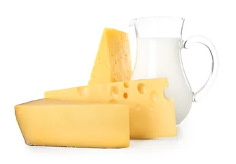 Tissu par mètre Produits laitiers Produits laitiers sur fond blanc