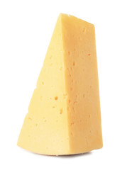 Piece of cheese on white background