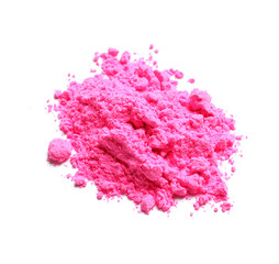 Colorful powder for Holi festival on white background