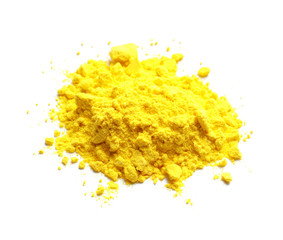Colorful powder for Holi festival on white background
