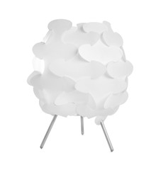 Elegant table lamp on white background