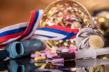 drug doping sports concept 