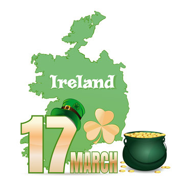 Feast of Saint Patrick is a cultural and religious Irish celebration held on 17 March. Design element for St. Patrick's Day. Vector illustration