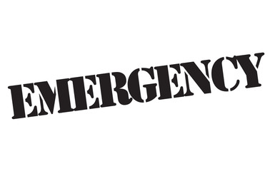 Emergency stamp. Typographic label, stamp or logo