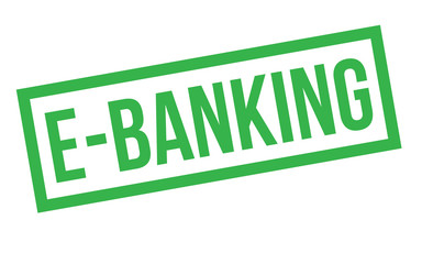 E-Banking stamp. Typographic label, stamp or logo