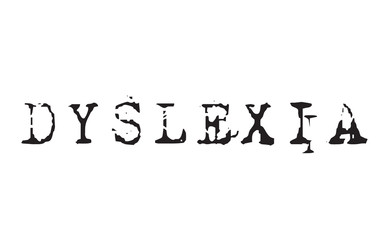 Dyslexia stamp. Typographic label, stamp or logo