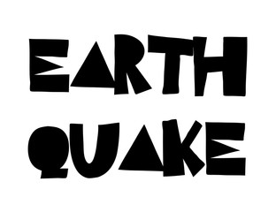 Earthquake stamp. Typographic label, stamp or logo