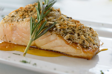 Salmón gratinado al horno