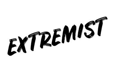 Extremist stamp. Typographic label, stamp or logo
