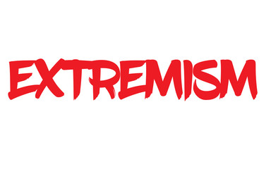Extremism stamp. Typographic label, stamp or logo