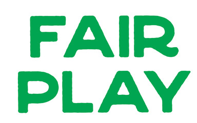 Fair Play stamp. Typographic label, stamp or logo