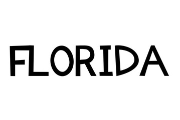 Florida stamp. Typographic sign, stamp or logo