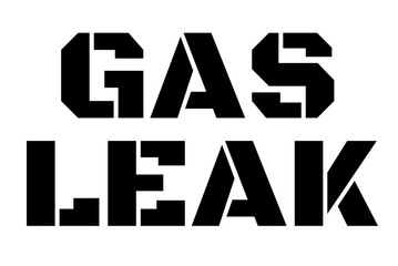 Gas Leak stamp. Typographic sign, stamp or logo