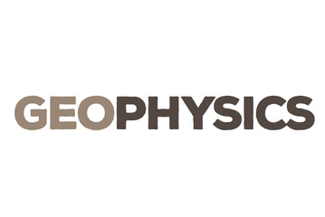 Geophysics stamp. Typographic sign, stamp or logo