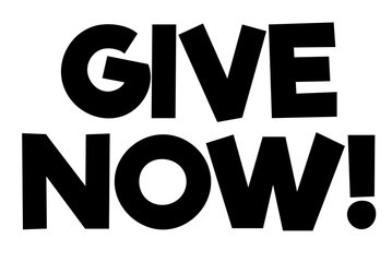 Give Now stamp. Typographic sign, stamp or logo