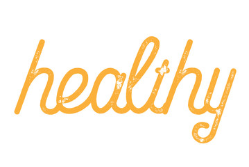 Healthy	 typographic stamp. Typographic sign, badge or logo