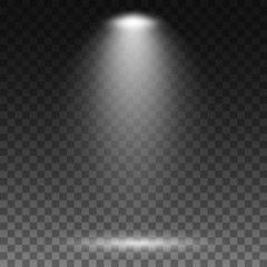 Cold white light effect scene illumination on transparent background.