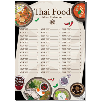menu thai food design template graphic 
