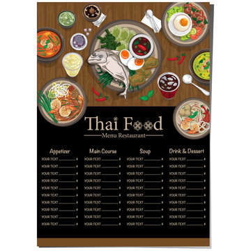 menu thai food design template graphic 