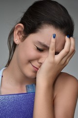 Fototapeta premium Young Female Student And Sadness