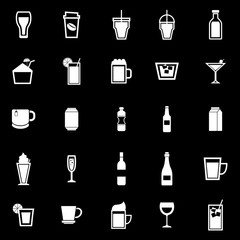 Beverage icons on black background
