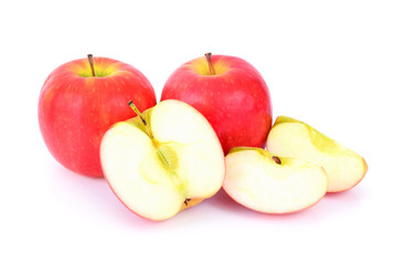 pink lady apples fruit isolated on white background