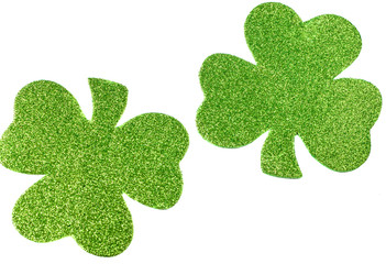 Isolated glittery shamrock background